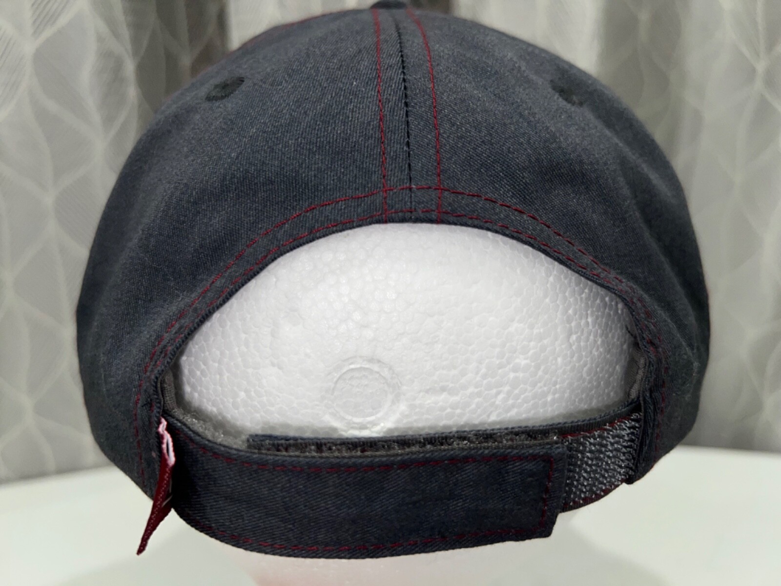 Making Our Mark White Embroidered Gray Cotton Hat Cap Hook Loop Adj EUC