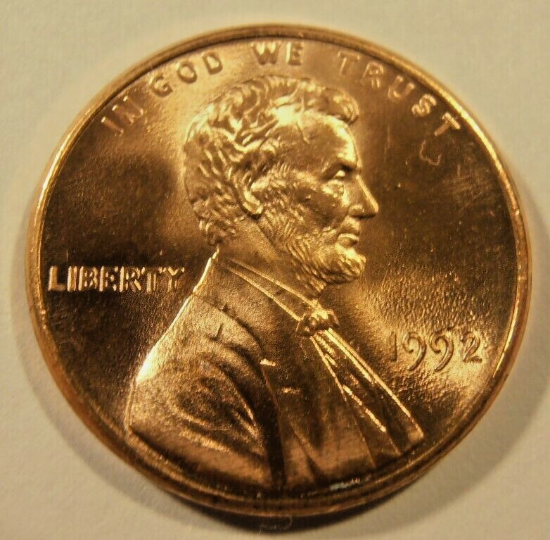 1992 P Lincoln Cent, BU from a nice roll