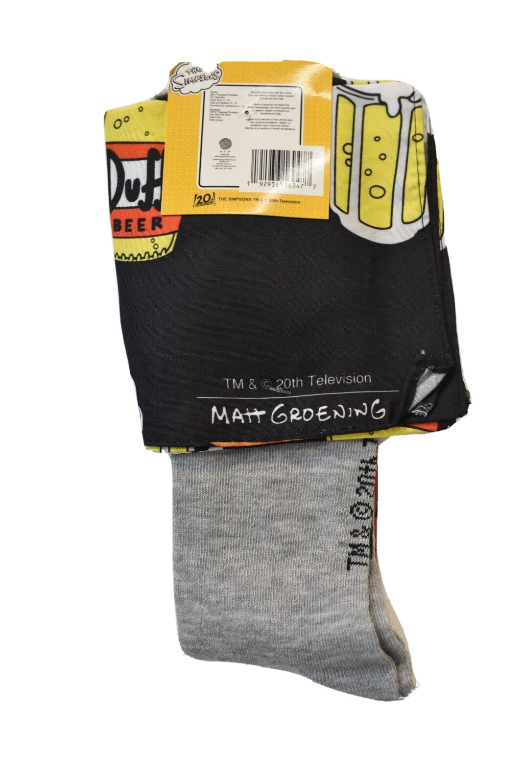 The Simpsons Duff Beer Mens Crew Sock & Bandana Combo New