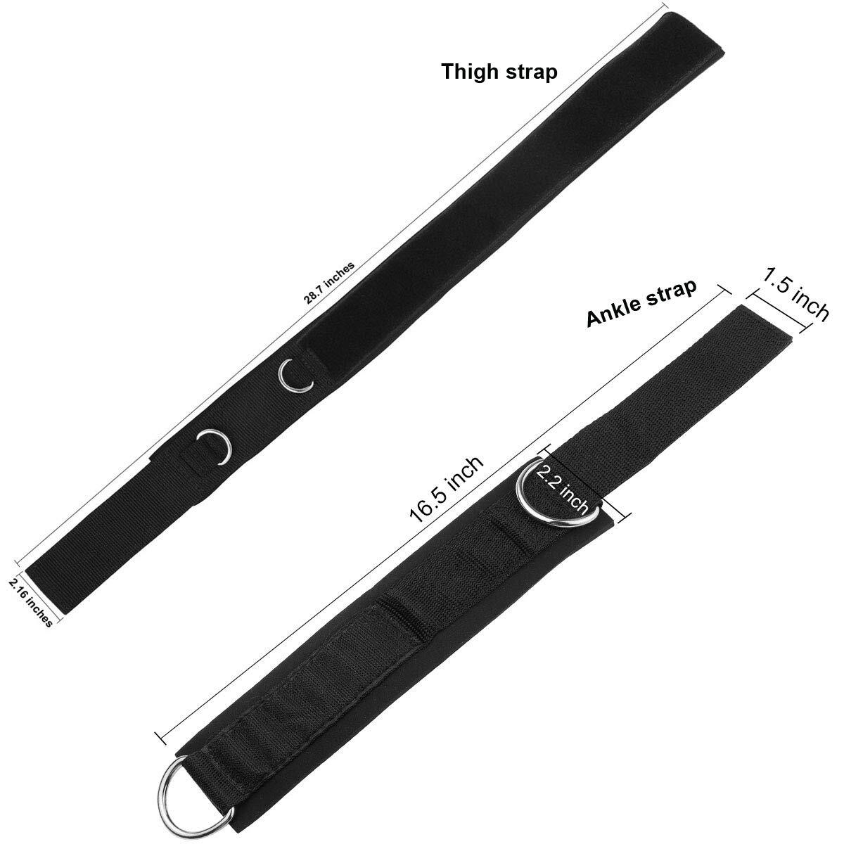 Thigh Straps Ankle Cuffs Adjustable Neoprene Padded Cable Machines Legs Exerc...