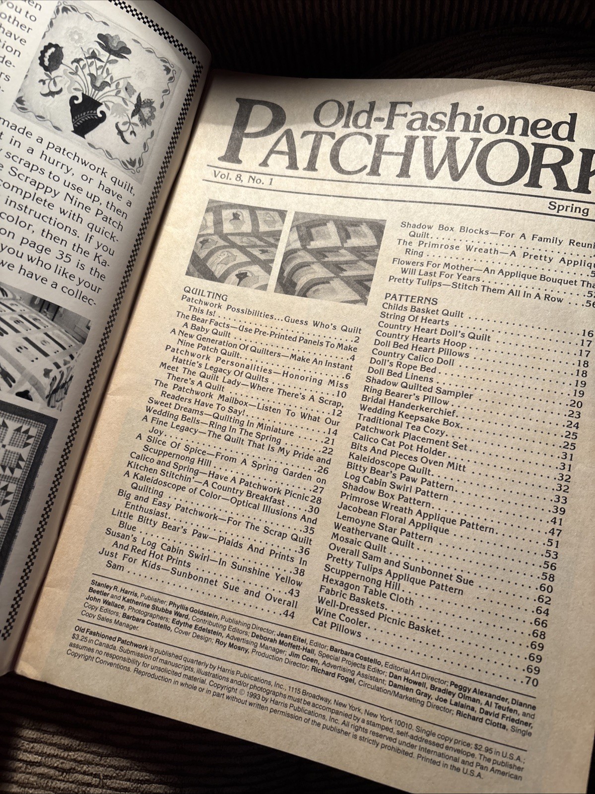 Old Fashioned Patchwork Vintage Magazine Quilting Quilt Patterns Spring Tulips