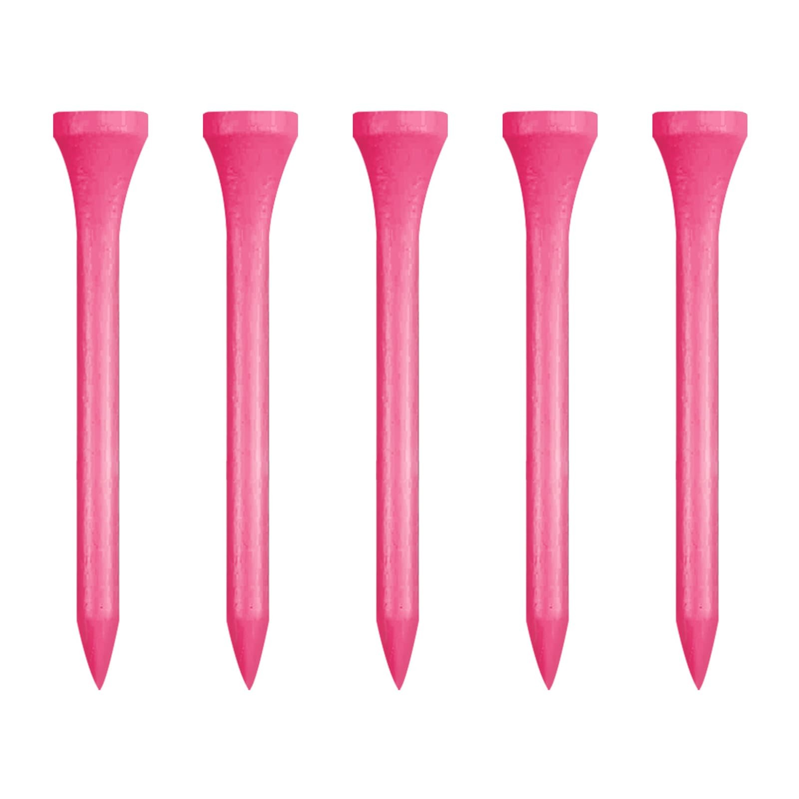 Zivisk Wooden Golf Tees 2-3/4" 100 Count 70mm Pink
