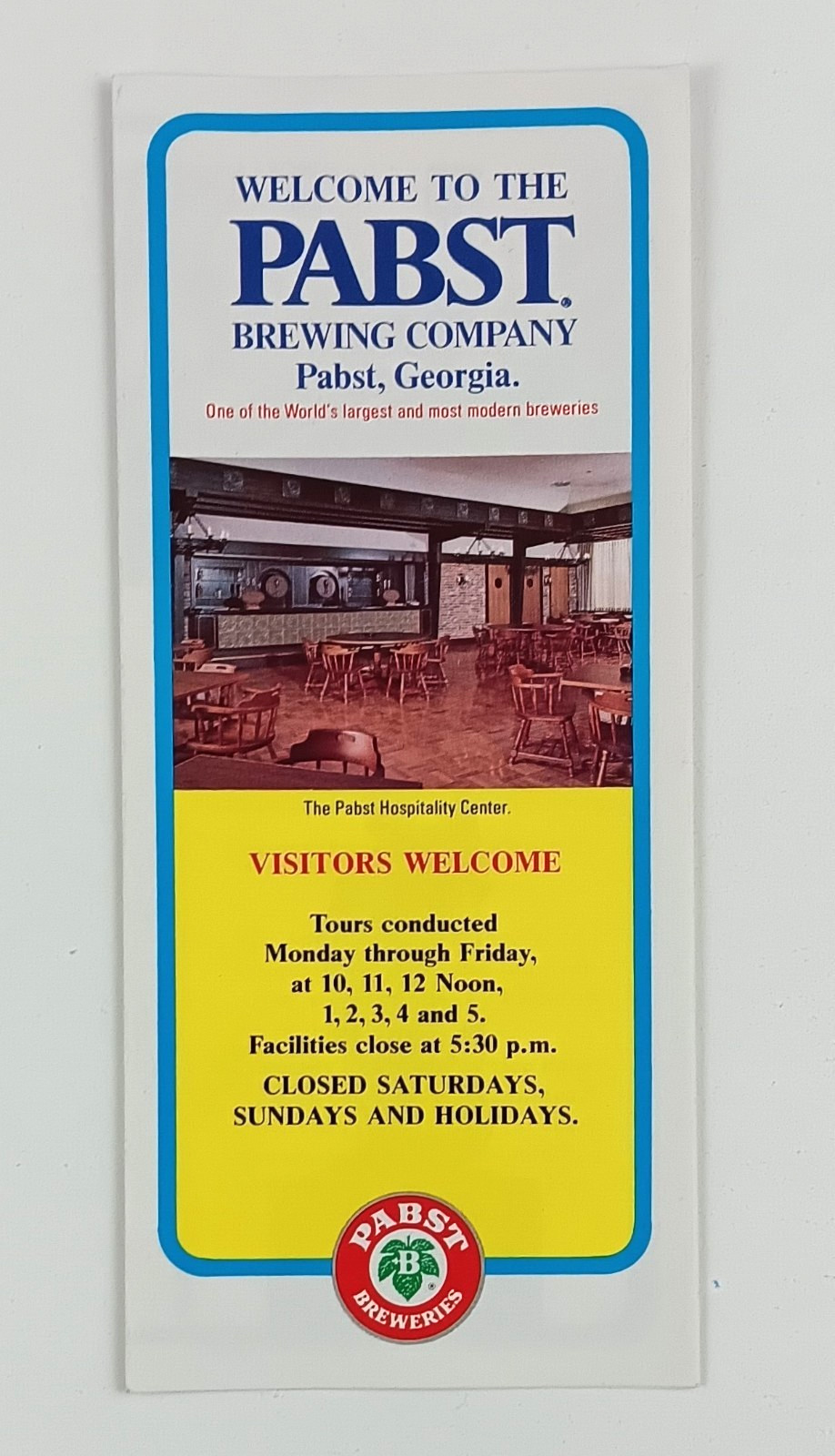 1970s Pabst Brewing Company Georgia Brewery Tours GA Vintage Travel Brochure