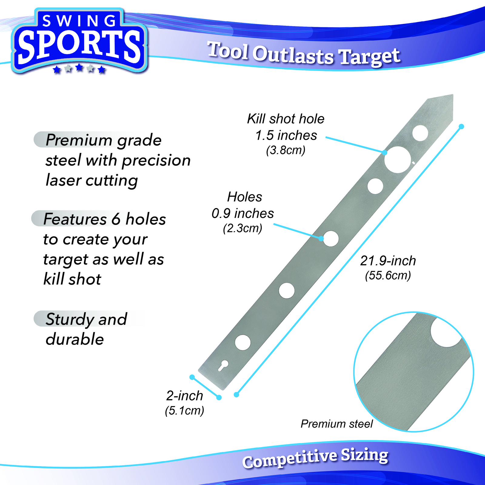 Swing Sports Axe Target Template Stencil - Throwing Knives and Axe Throwing Tool