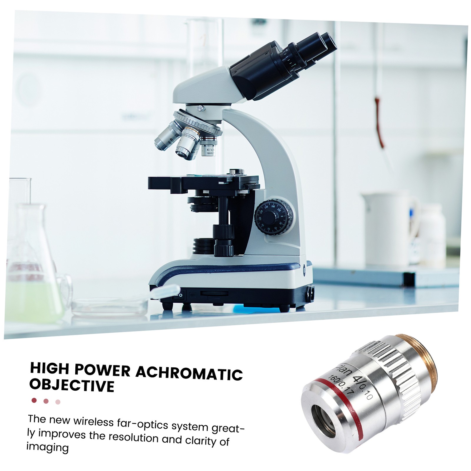 Microscope Plan Achromatic Objective Lens 4X Biological Metallurgical3399