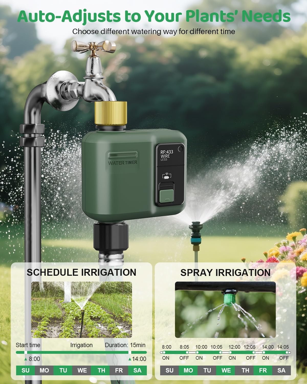 Shrivee Wifi Water Timer For Garden Hose 2 Pc Smart Sprinkler Controller 984Ft