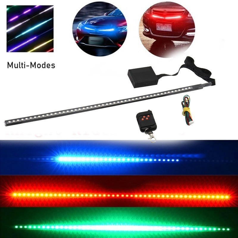 22" RGB 48 LED Night Rider Scanner Light Bar,Car Flash Strobe-Wireless-Remote