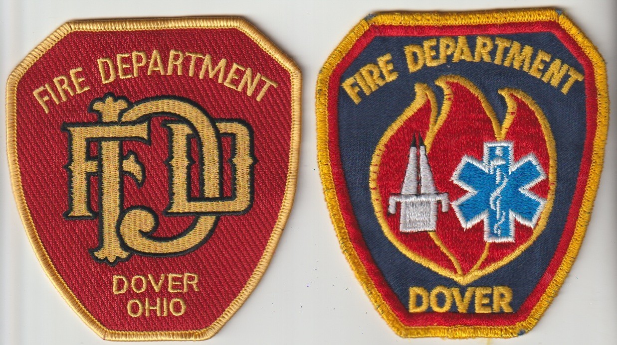 Dover OHIO Fire Department patch pair shipped from Australia