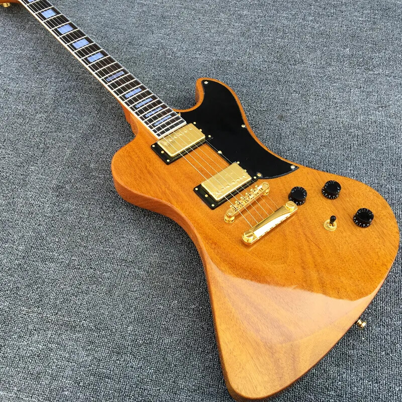 Natural Yellow Electric Guitar Flyi F-hole Headstock,Schaller Tuners,Block Inlay