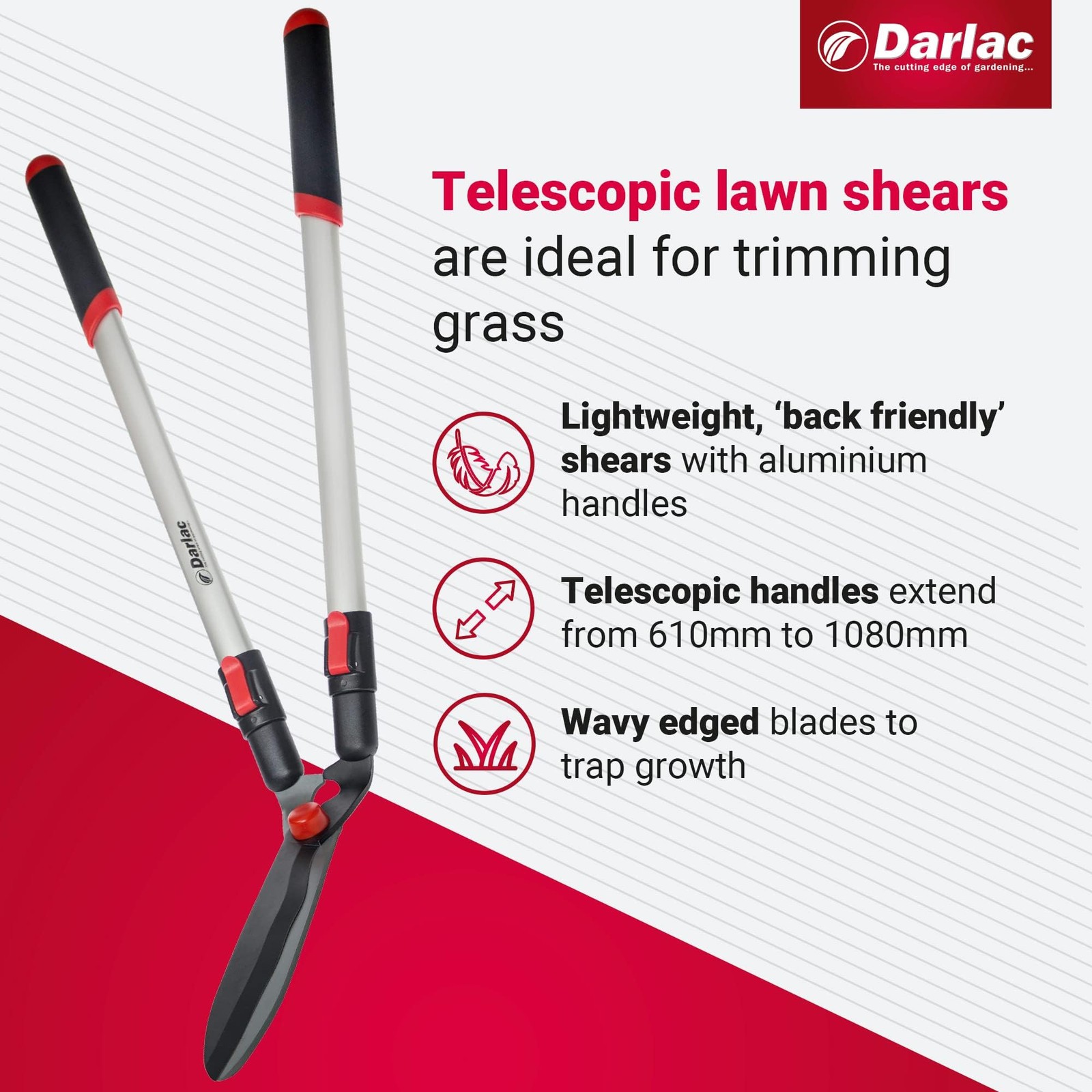 Flip Lock Telescopic Lawn Shear by Darlac - Single, Classic