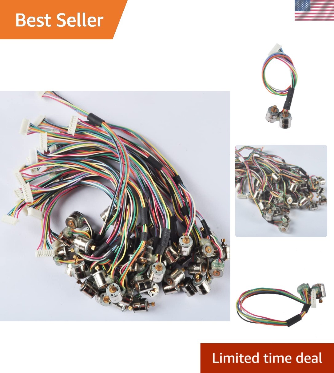 Micro Stepper Motor 2 Phase 4 Wire 50pcs D8mm Mini Copper Gear DC 1.5V 3V
