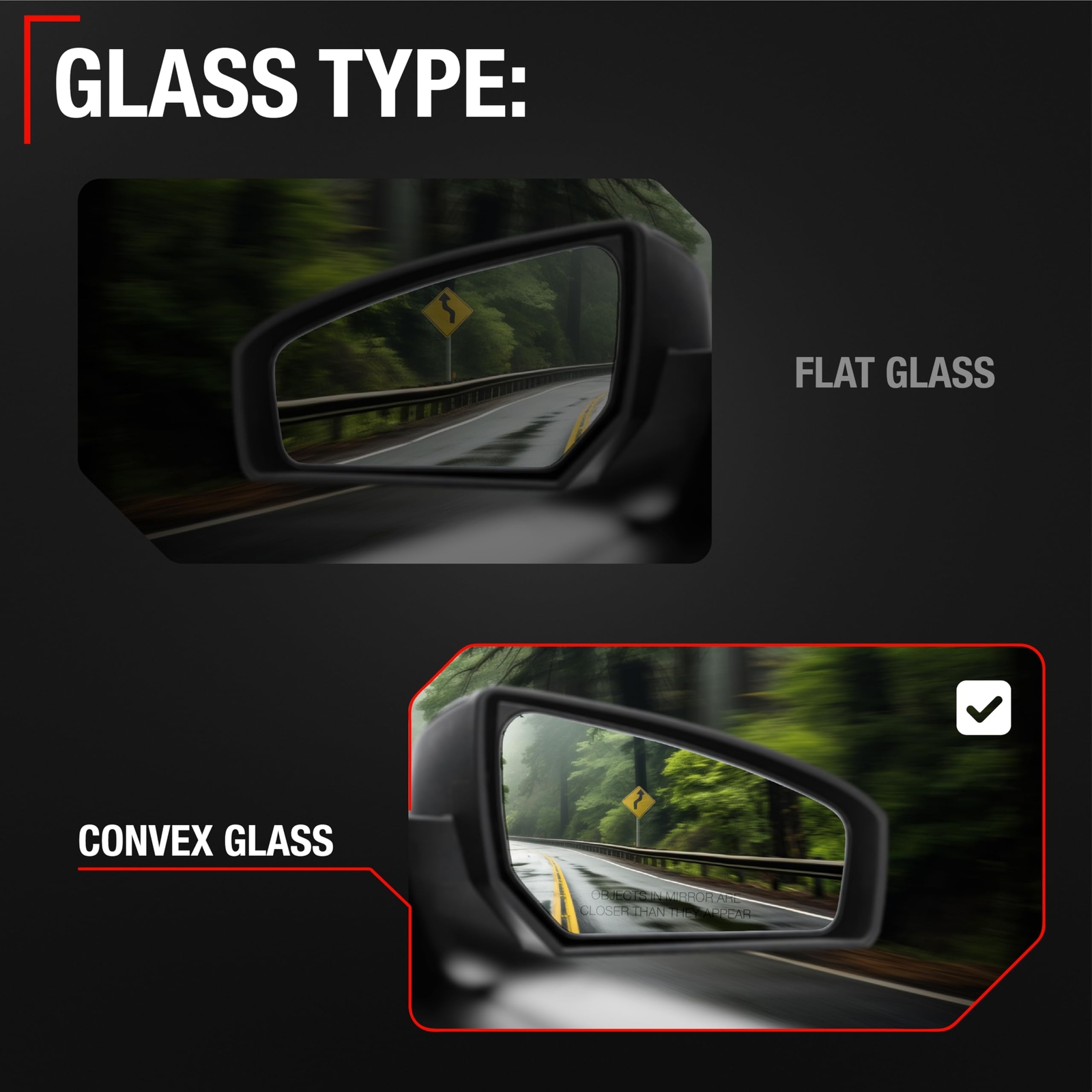 Toyota RAV4 Passenger Side Mirror Replacement - Powered Adjustment, Manual Fo...