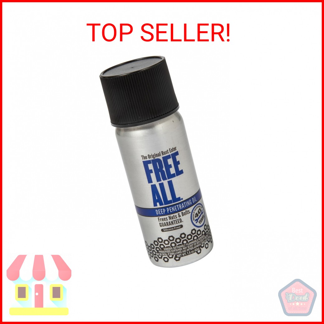 Free All Rust Eater Deep Penetrating Oil, 1.5oz Aerosol – Loosens Rusted Bolts,