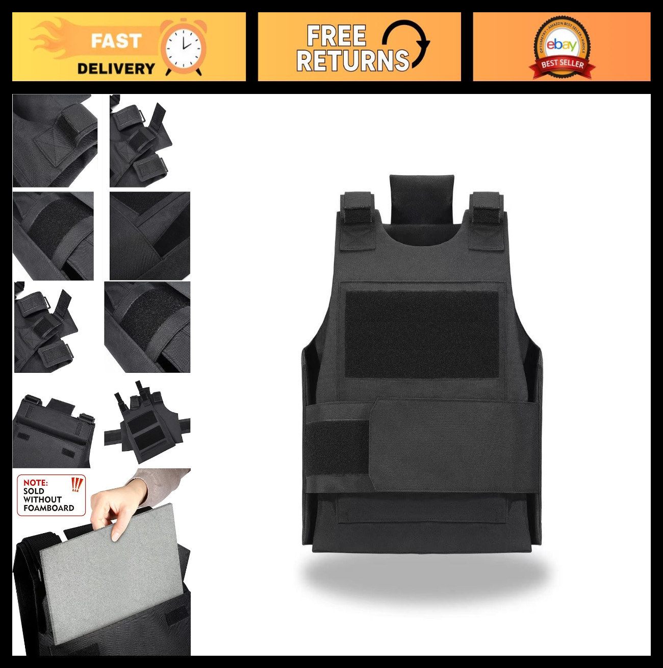 Adjustable Tactical Vest for Outdoor Training, Protective Gear for Police & FBI,