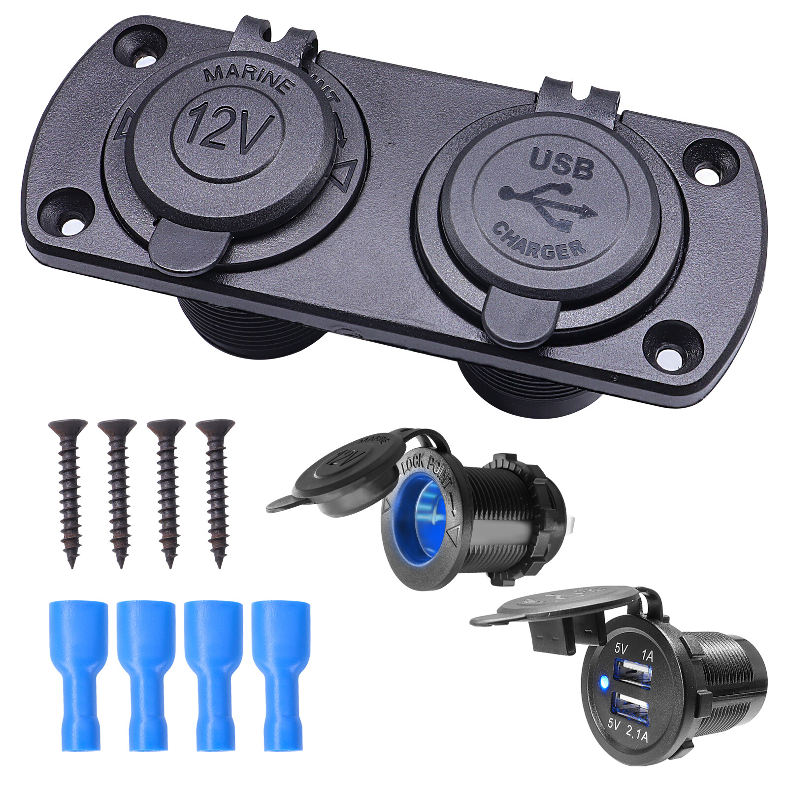 Car Dual USB Port Cigarette Lighter Socket 12V Charger Power Adapter Outlet US