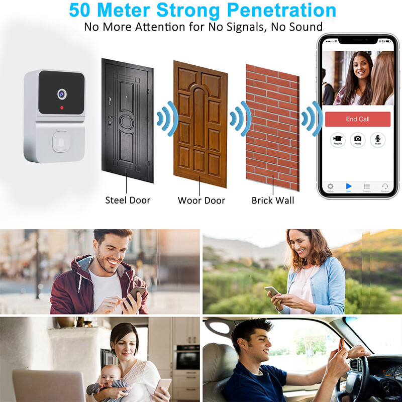 Smart Wireless WiFi Doorbell Camera Chime Phone Door Ring Intercom Security Bell