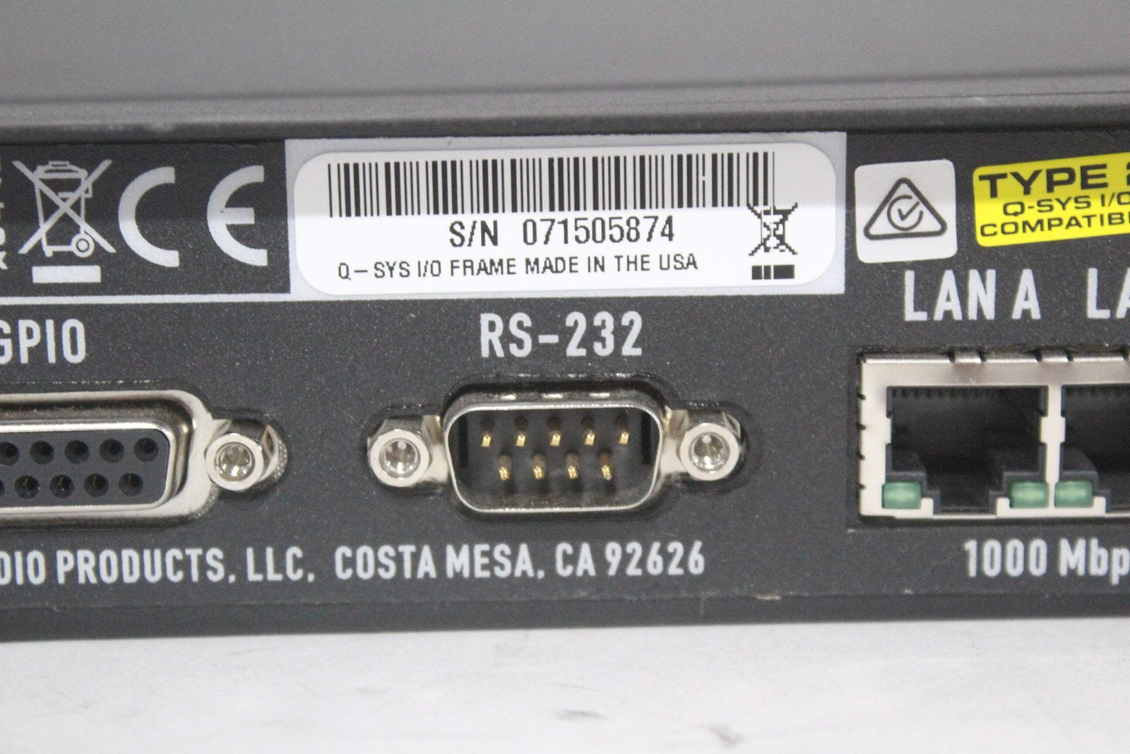 QSC Versatile Q-SYS I/O Frame Network Interface