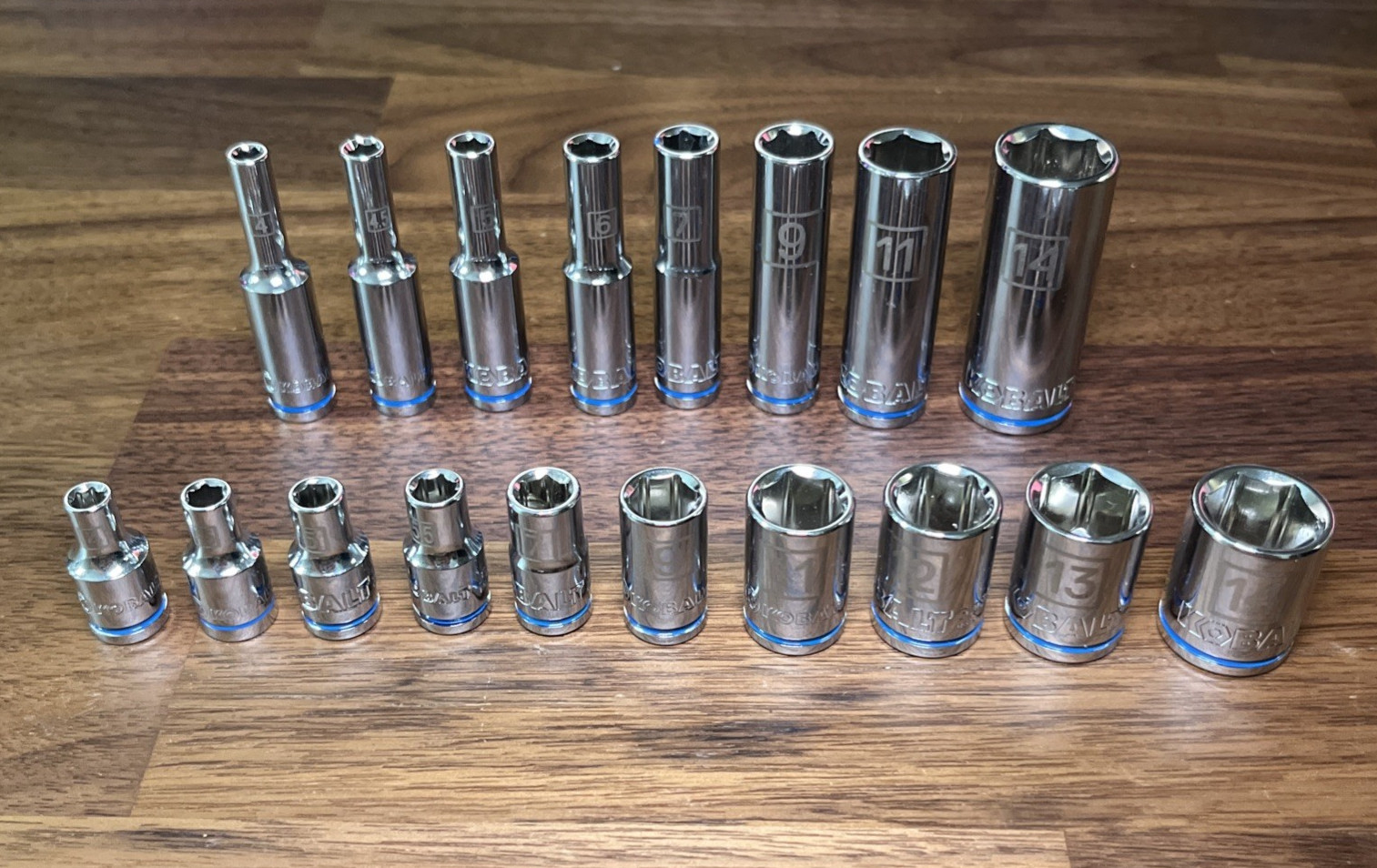 NEW Kobalt 18pc Socket Set 1/4" 6pt Metric Deep & Shallow Size Range 4-14mm