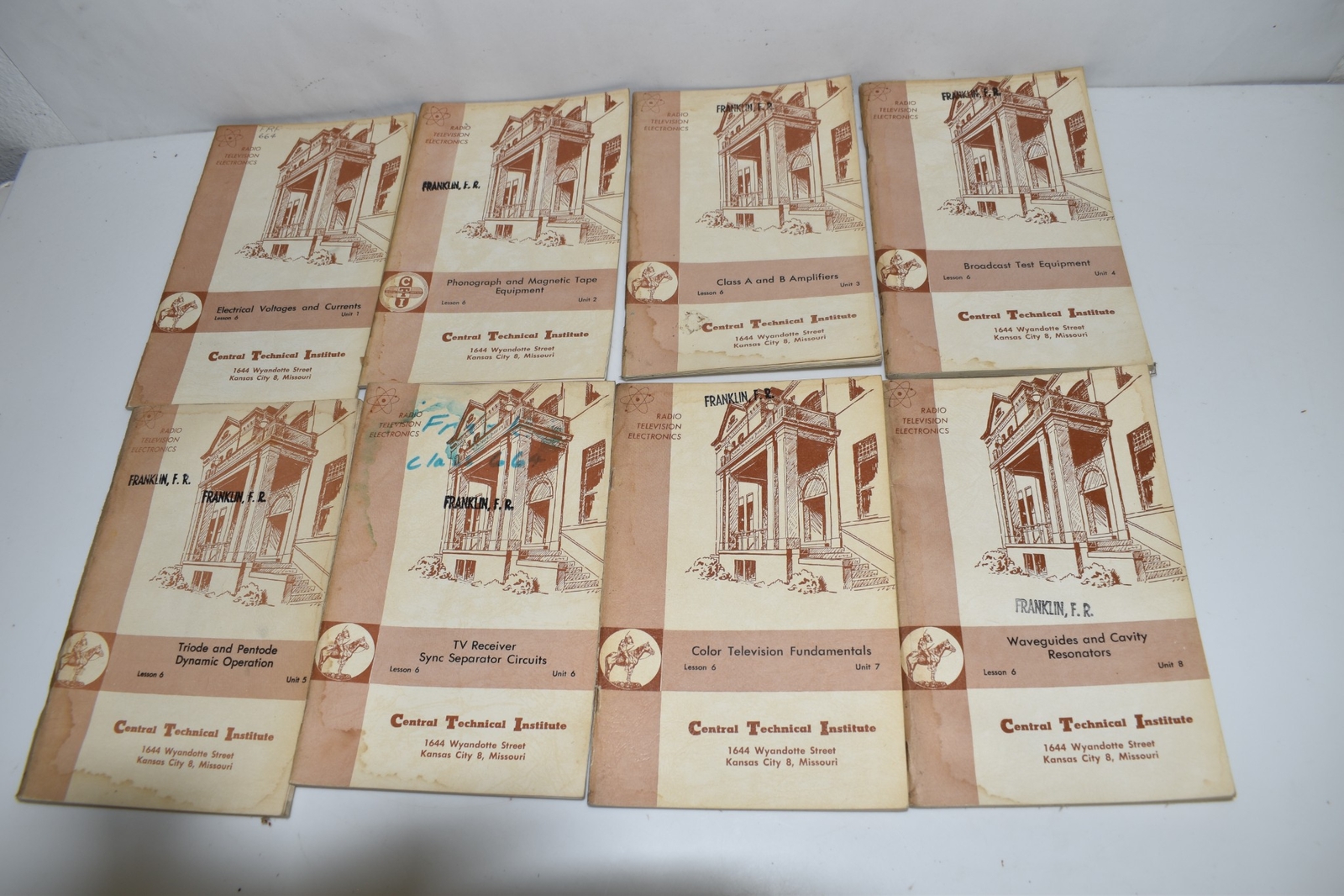 Central Technical Institute LESSON #6 UNIT 1-8 LOT OF 8  EDUCATIONAL  (YRP2)