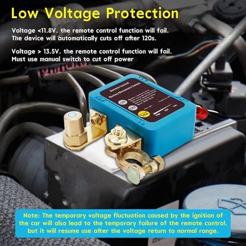 Smart Battery Disconnect Switch 12V 240A - Remote Kill Switch Side Installation