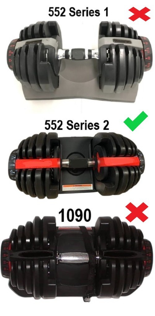 (2) Bowflex 552 Series 2 Only Dumbbell SelectTech Replacement Dial Handle Part