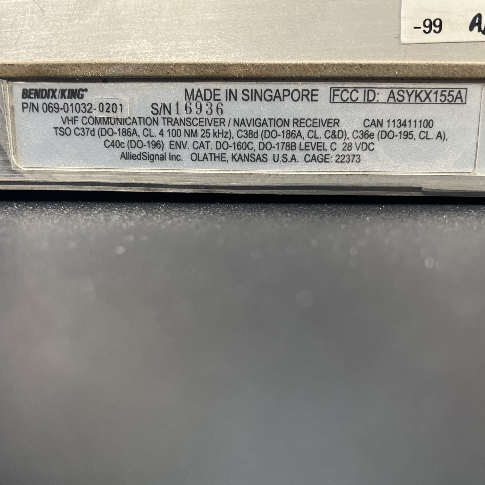 Bendix King KX 155A NAV/COM w/out GS - 28V