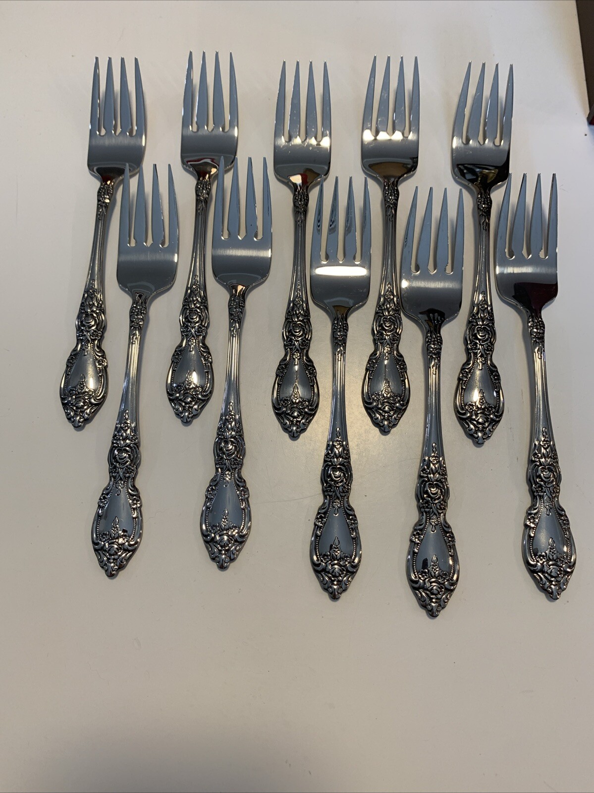 Set of 10 WORDSWORTH Salad Forks by Oneida USA 6 7/8 Inches Stainless Steel