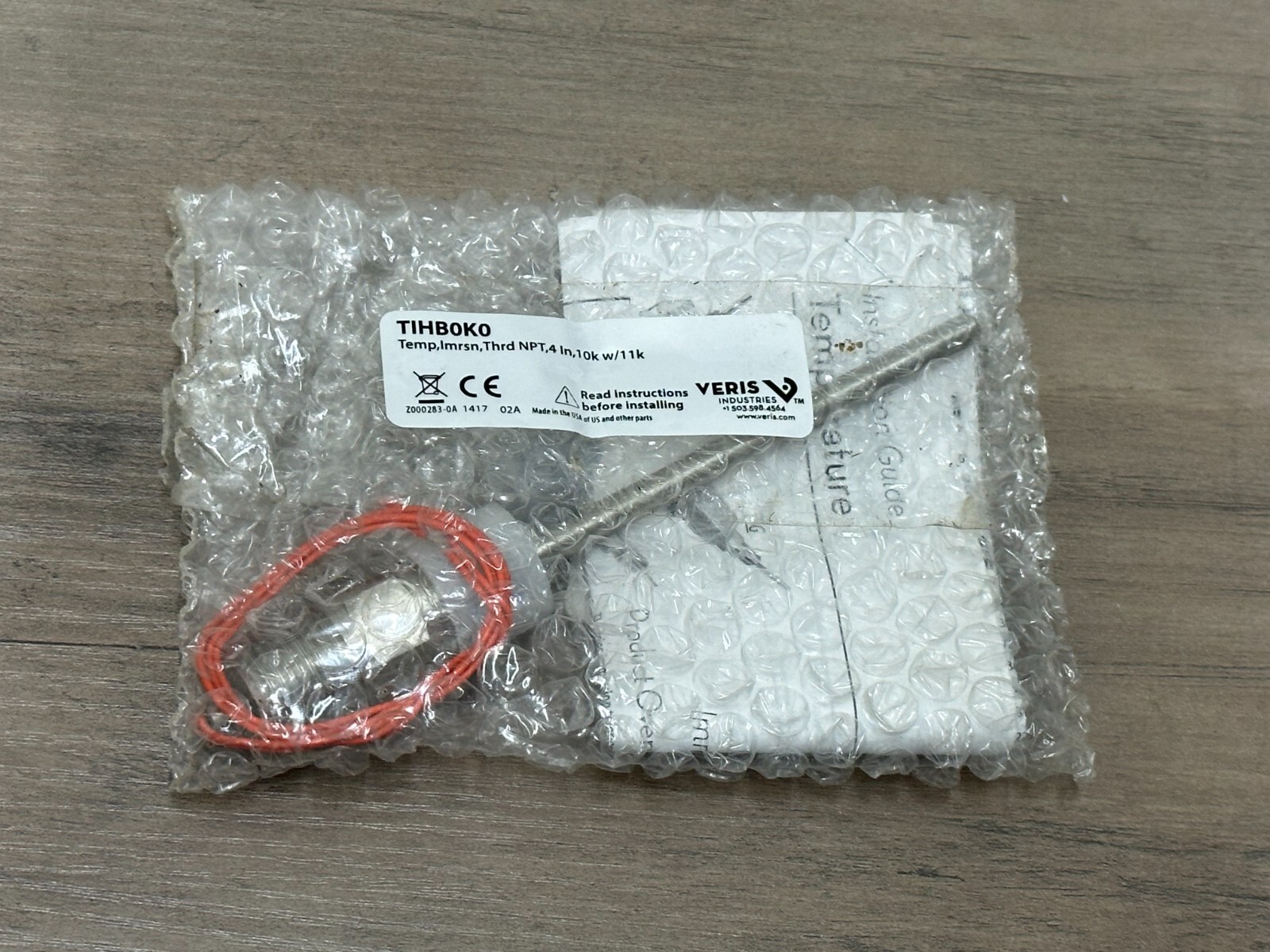Veris TIHB0K0 Pipe/Immersion Temperature Sensor (NEW)