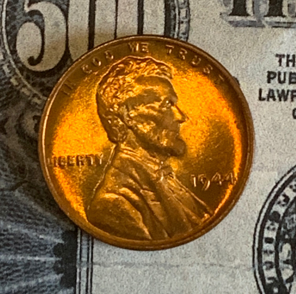 1944 P Lincoln Wheat Penny - UNC - Beautiful Red Tone. Combined Shipping.