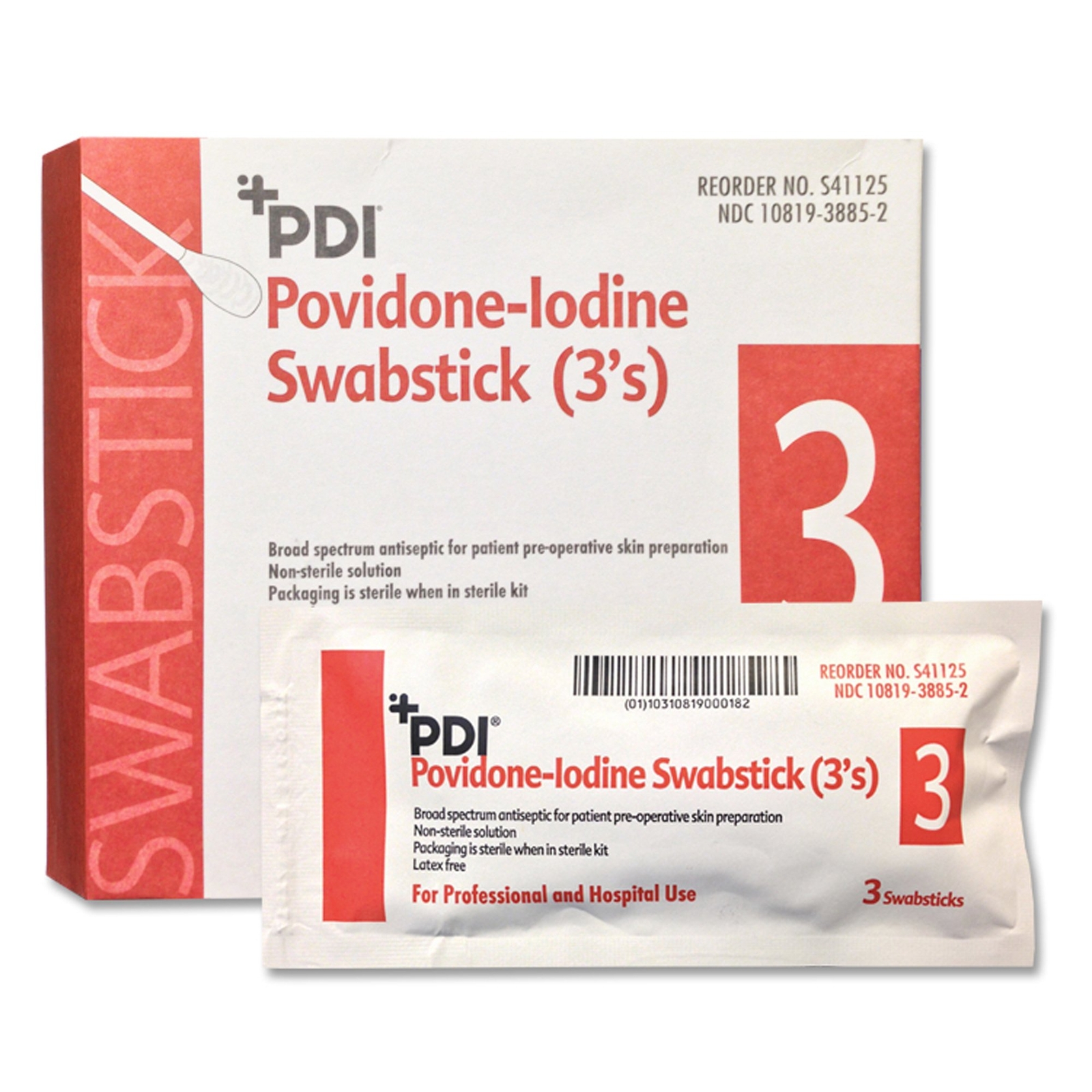 PVP Iodine Prep Swabstick 2-3/4" x 5-3/4" BX of 25