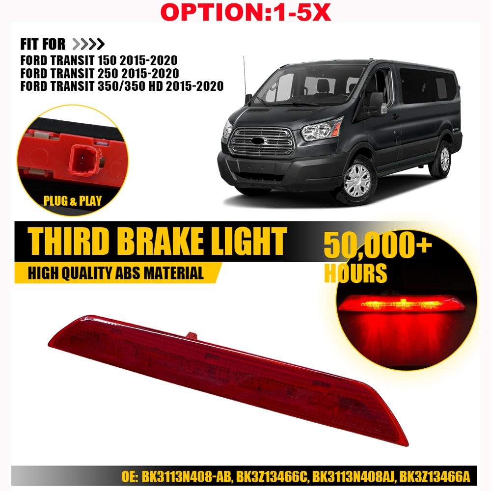 For Ford Transit 250 2015-20 LED 3rd Third Brake Light High Mount Stop Red Lamp