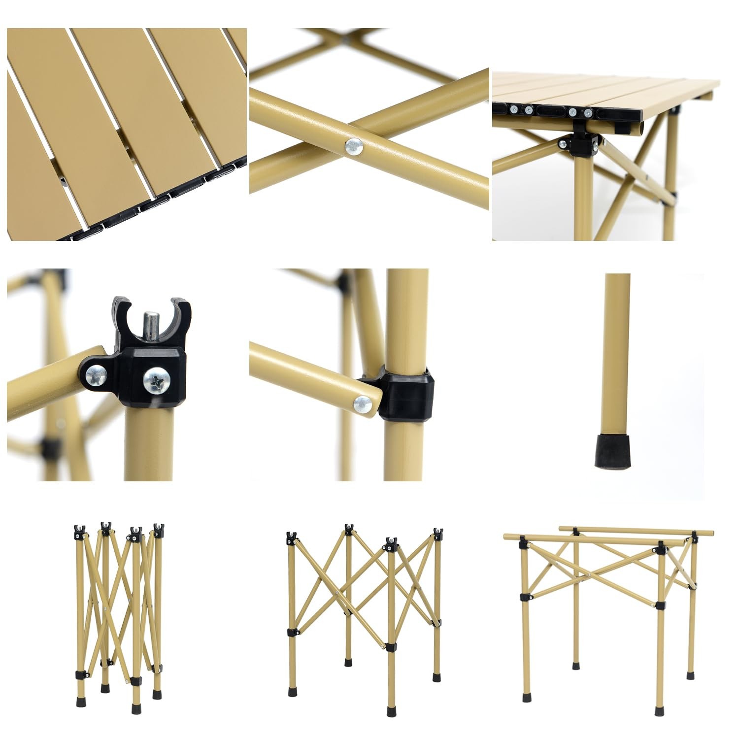 Portable Camping Table Folding Side Table Aluminum Lightweight Table with Car...