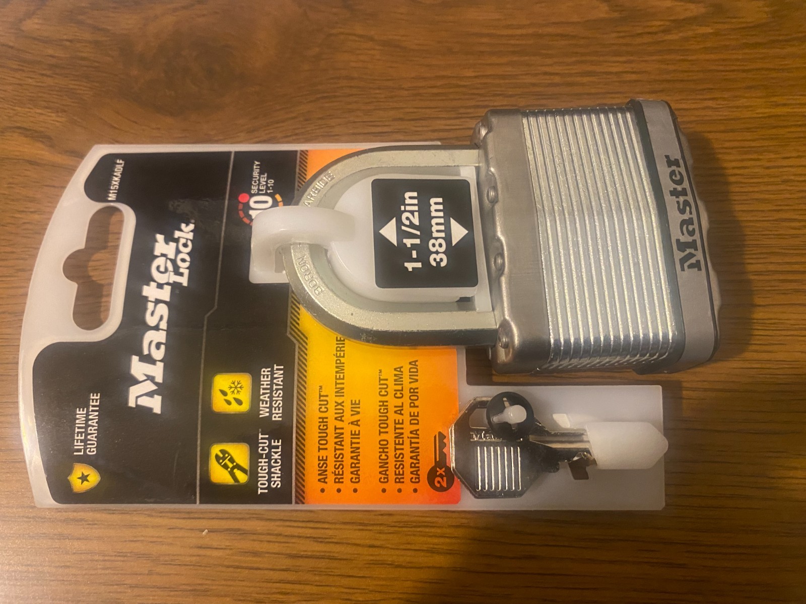 Master Lock Heavy Duty Outdoor Padlock  (M15XKADLF) Tough Cut Shackle
