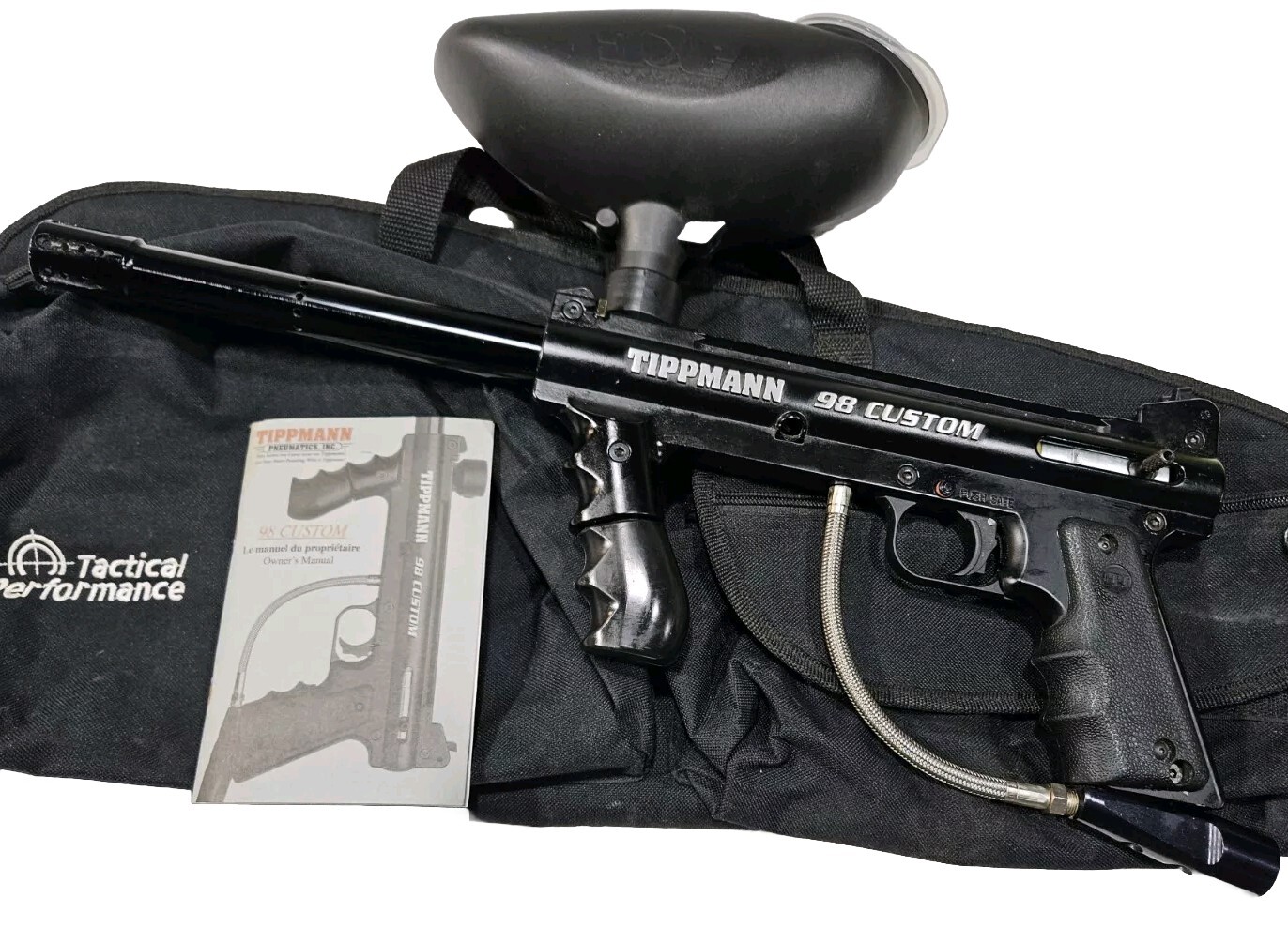 Nice Tippmann Model 98 Paintball Gun Case Feeder Barrel Manual New Ball Detent