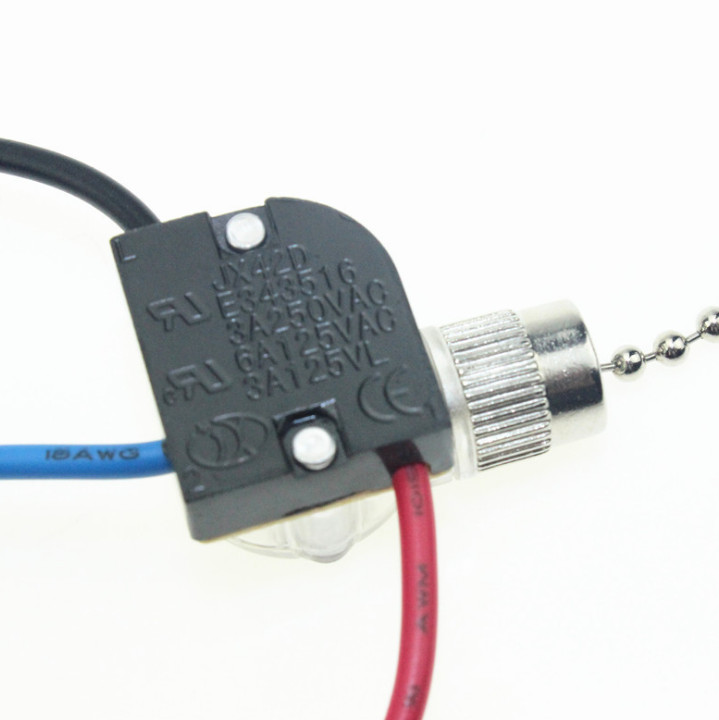3pcs 3A/250V 6A/125V Zipper Switch 3 Wire Pull Chain Control Light Switch