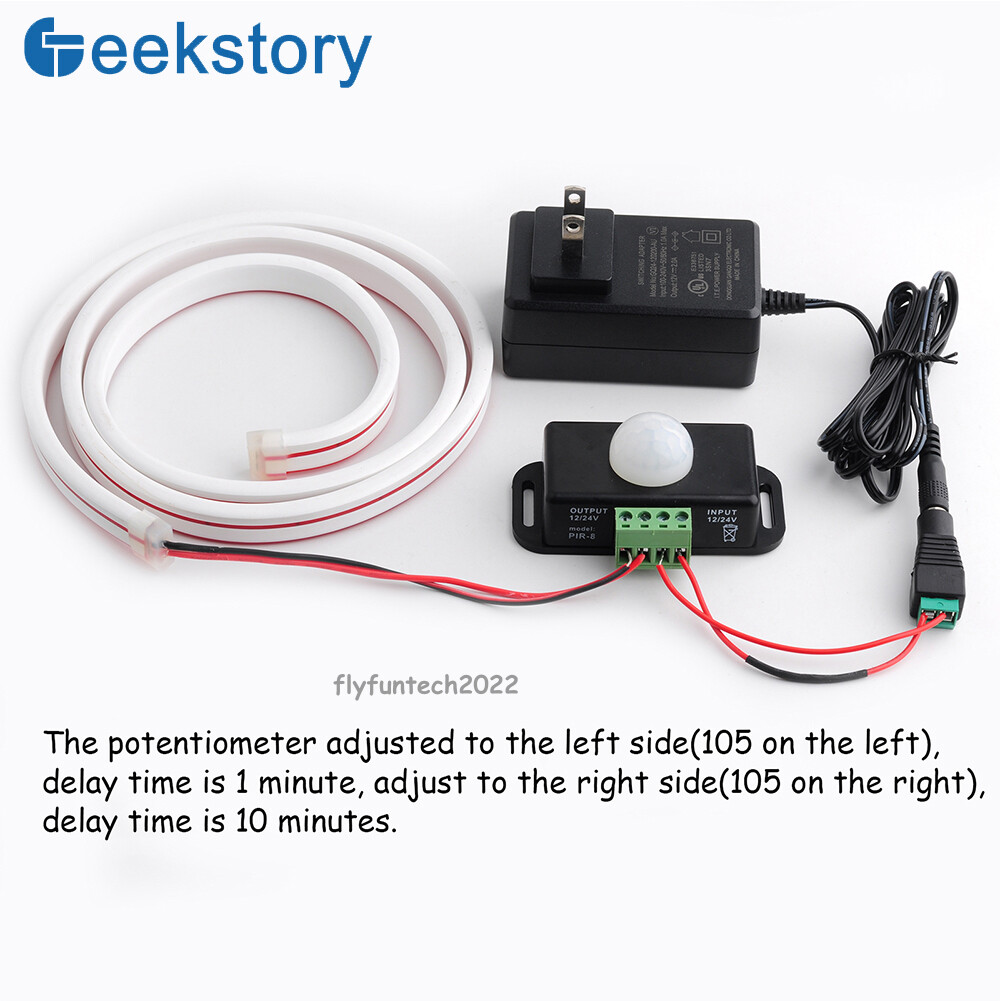 DC 12V-24V PIR Sensor Infrared Motion Detector Switch with Adjustable Timer