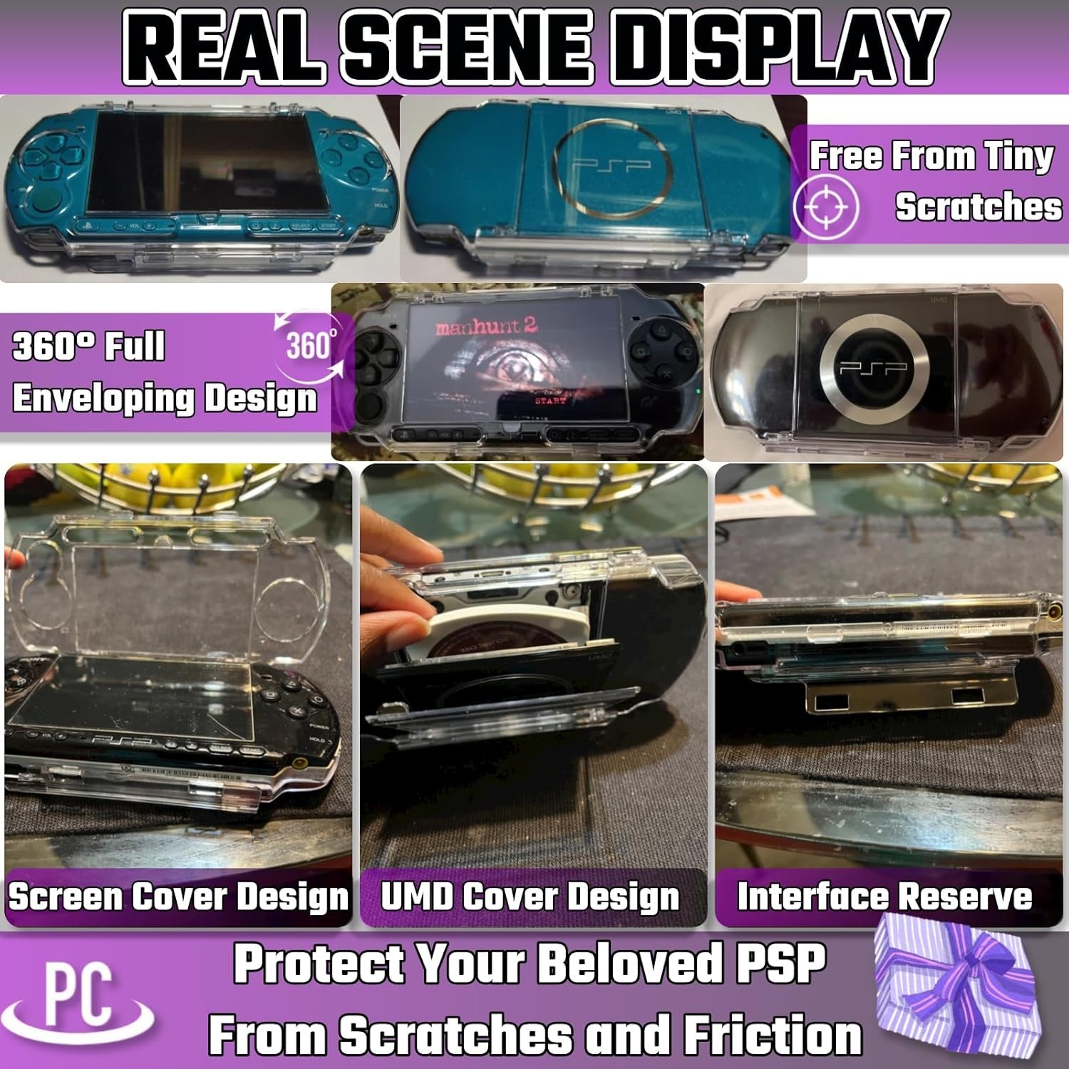 Lightweight Clear PSP Protector - Shock/Scratch Resistant for All Series Models