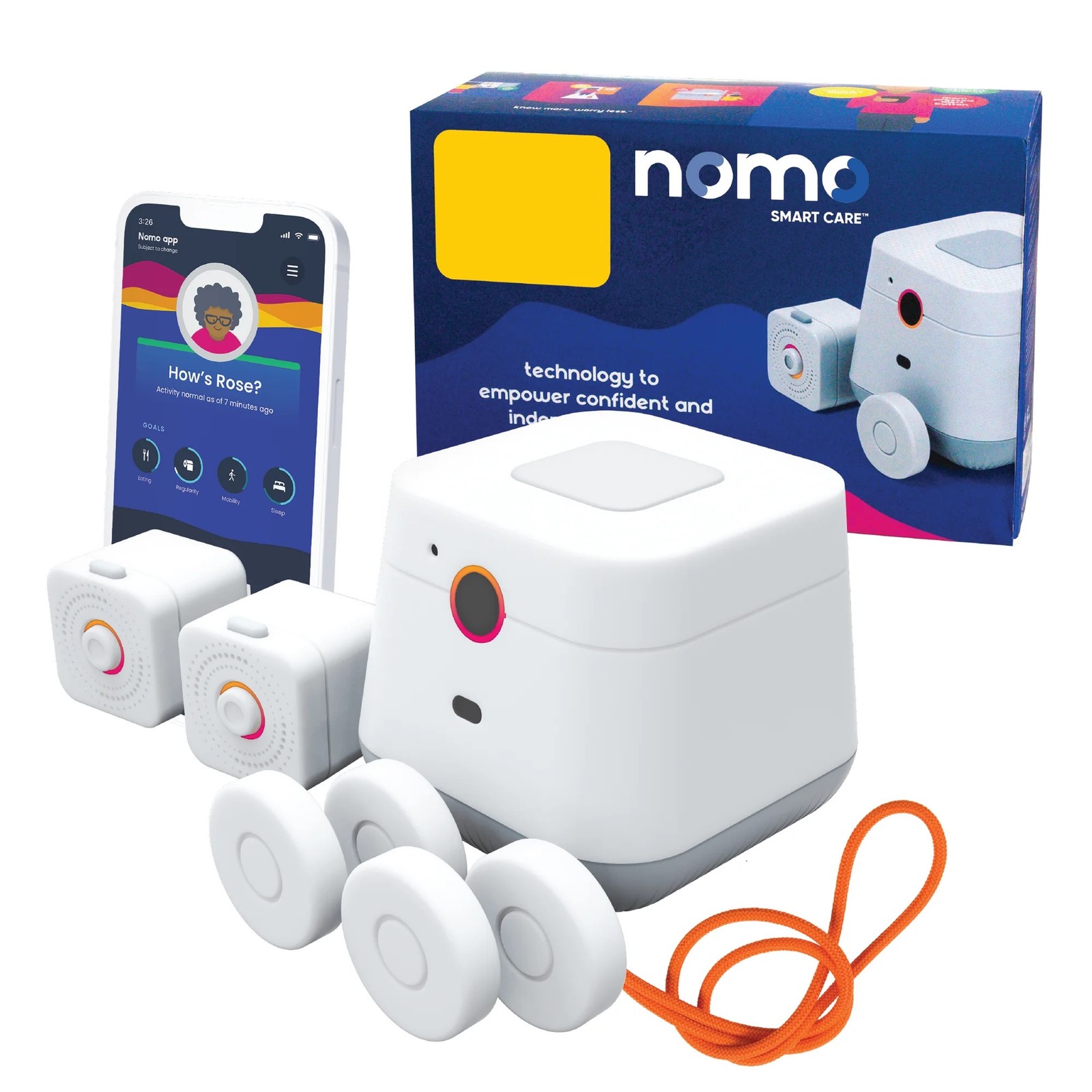 Nomo Smart Care KIT1001R-01 Smart Independent Living Aid 24/7 Medical Alerts