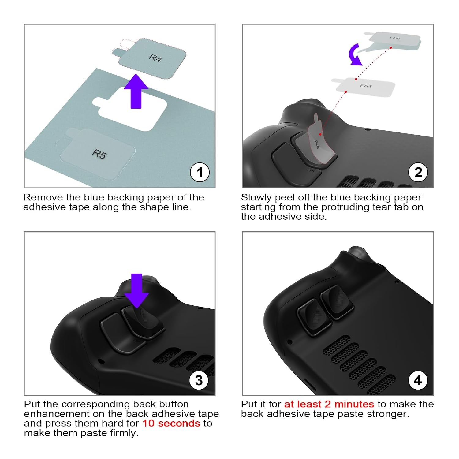 Steam Deck Back Buttons & Shoulder Buttons Trigger Enhancement Set - Black