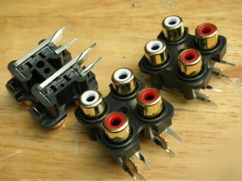 2x Right Angle Panel Mout PCB RCA Chassis Dual Jack