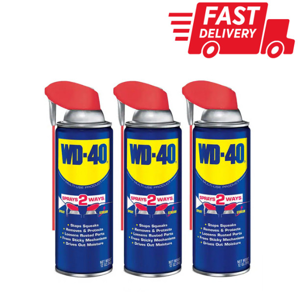 Multi Purpose Original WD-40 Formula 12oz Lubricant Spray 3-PACK w/. Smart Straw