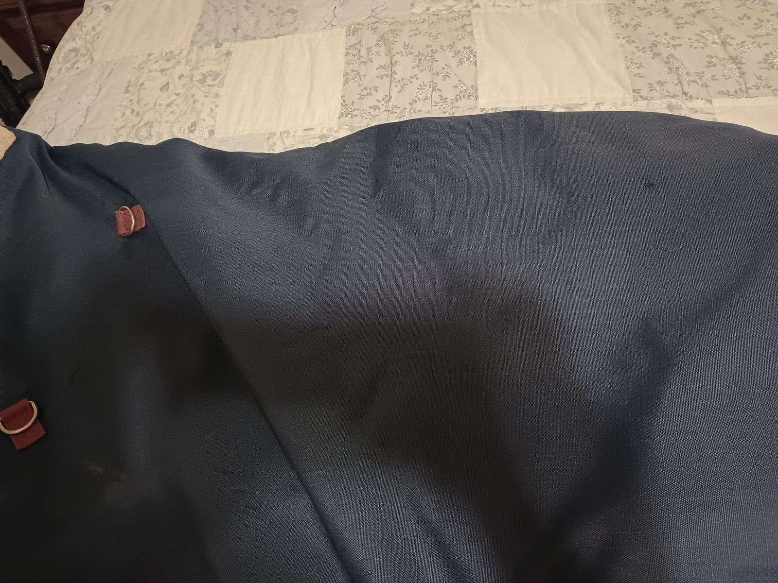 Ozark Leather Blue/Red Winter Horse Blanket 80"