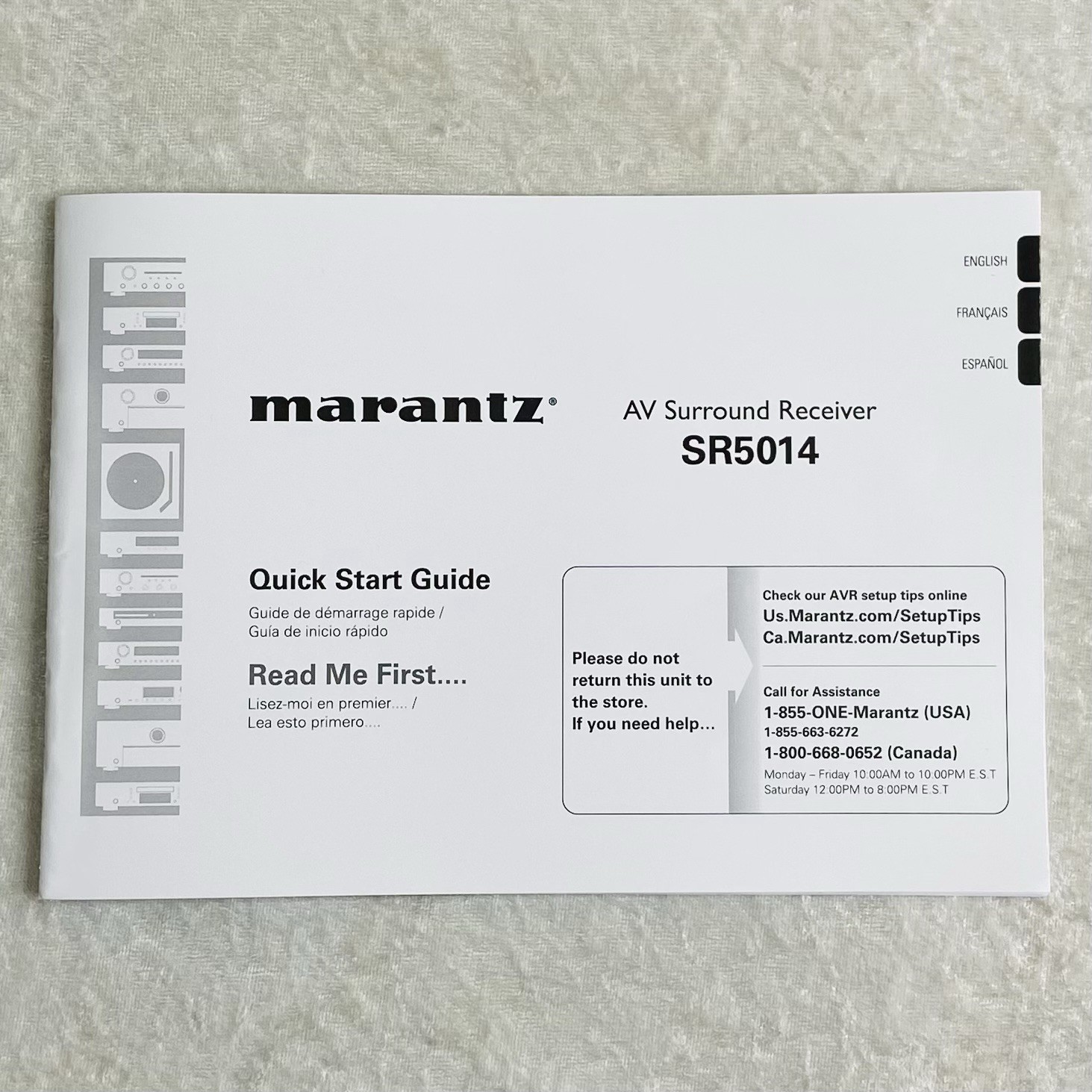 Marantz Owner User Manual Guide For SR5014 AV Surround Receiver Theater