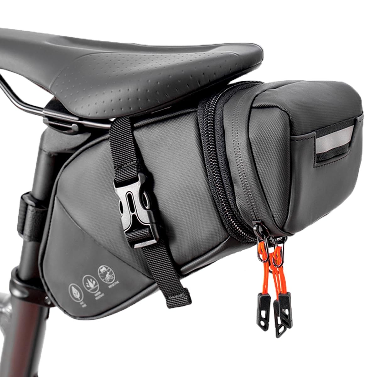 Bike Seat Bag, Expandable Bicycle Saddle Bag Under Seat, Waterproof Cycling S...