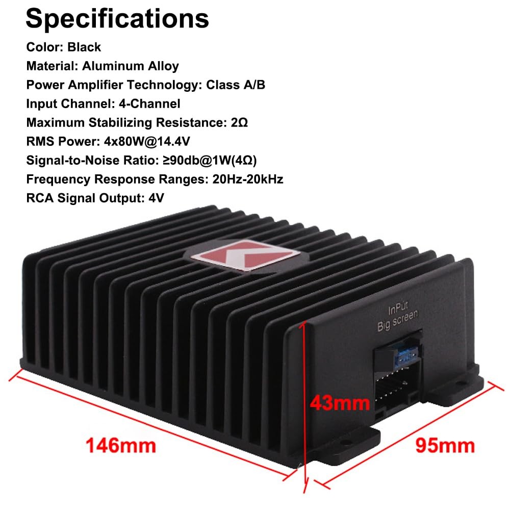 GoolRC 4-Channel Full-Range Amplifier, 80Wx4 Audio Modification Power...