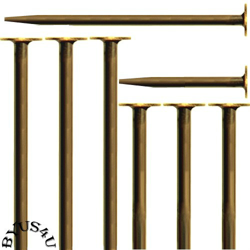 HEADPINS 21 GAUGE PLATED STEEL choose 2 or 1¼ inch ANTIQUE GOLD 100pc