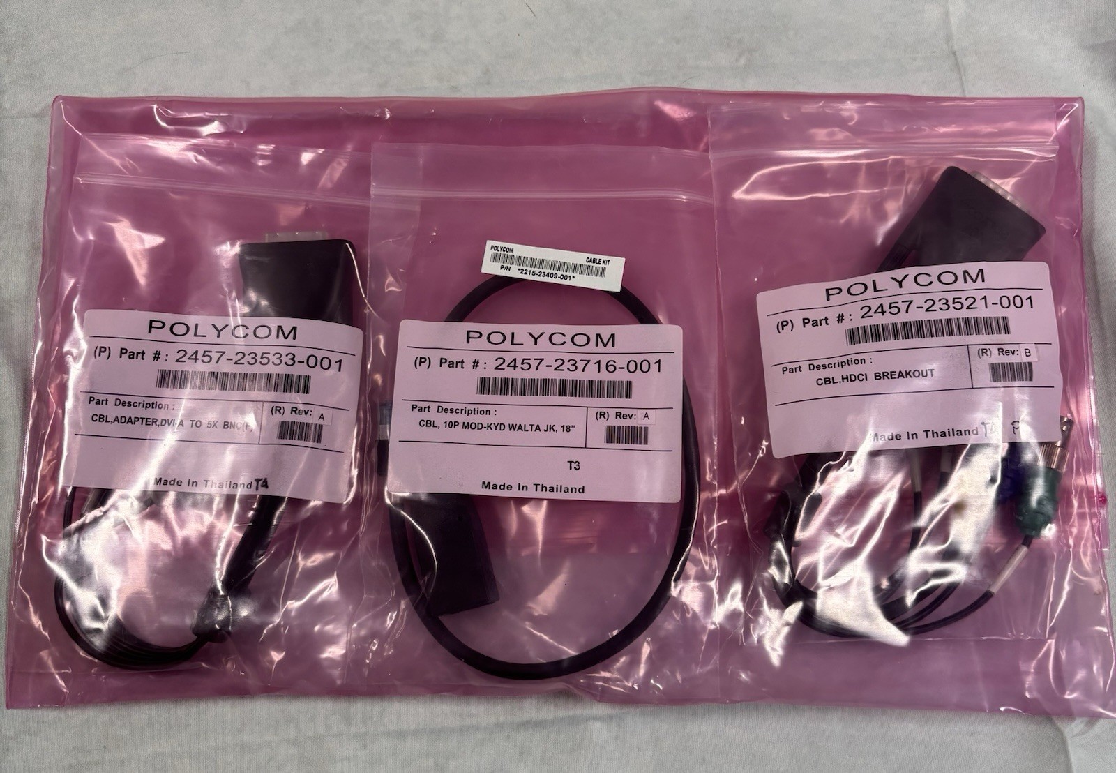 Polycom HDX Cable & Accessory Cord Bundle Kit – Open Box – Includes Cables, Docs