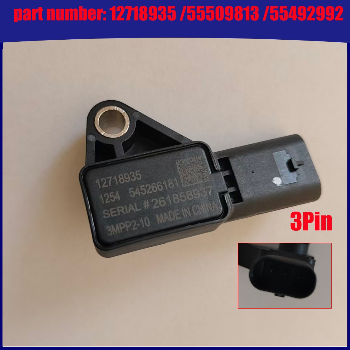 Crankcase Pressure Sensor 12718935 for 2020-2023 Buick Cadillac Chevrolet 2.0L