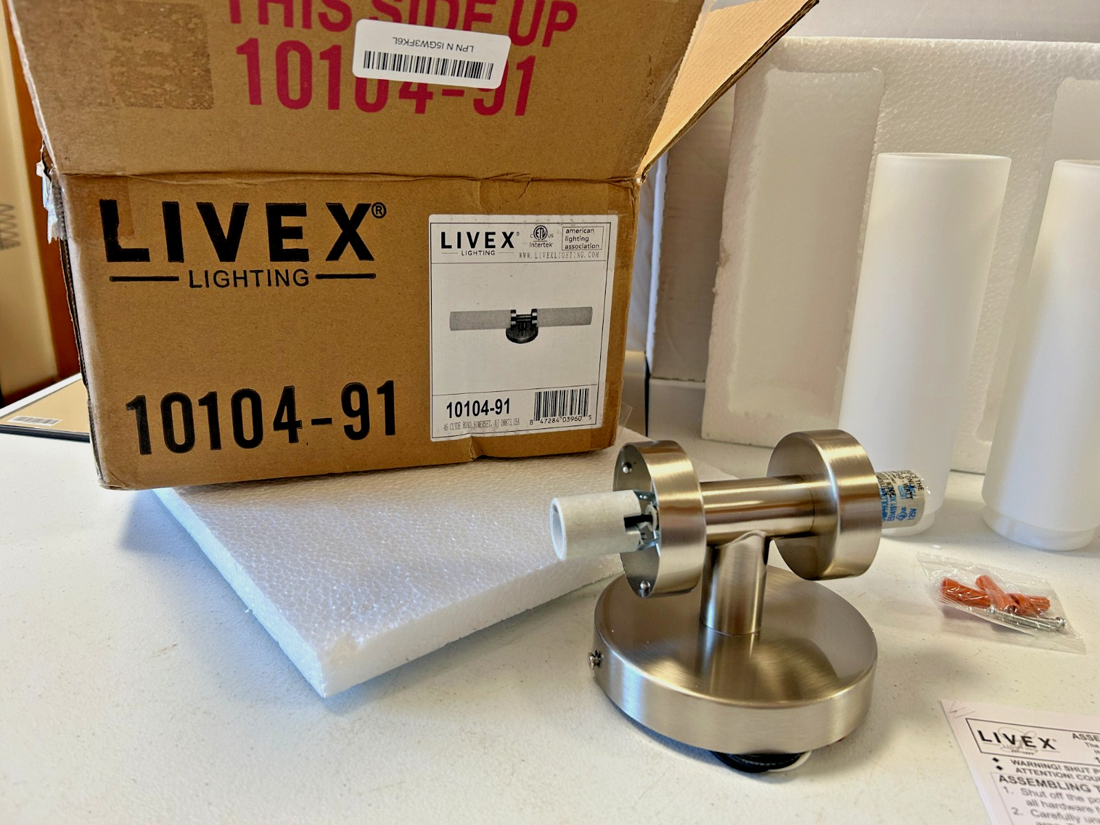 Livex Lighting Model 10104-91 Brushed Nickel ADA Bath Vanity 2 lite New Open Box