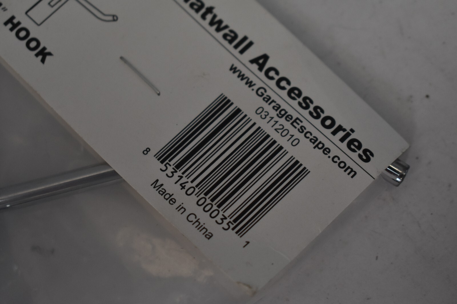 GarageEscape 4" Slatwall Single Hooks 4 Pack 03112010 Multipurpose Lightweight